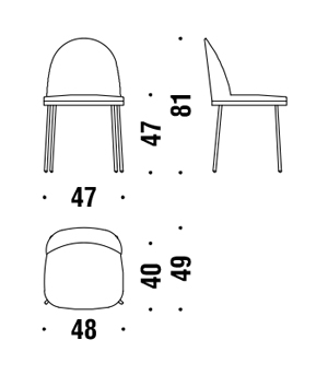 Silla Precious Moroso medidas
