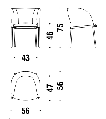misure sedie moroso yumi