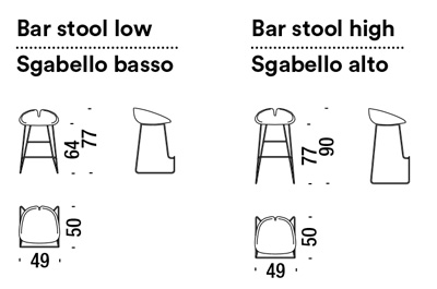 Taburete Fjord Moroso medidas