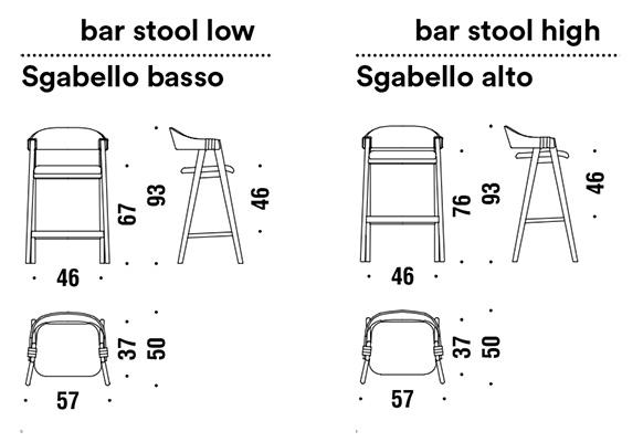 Taburete Mathilda Moroso medidas