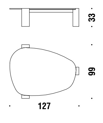 Mesa de centro Gogan Moroso medidas