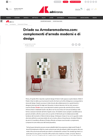 adnkronos sobre arredare moderno