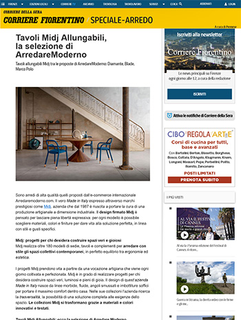 corriere fiorentino sobre arredare moderno