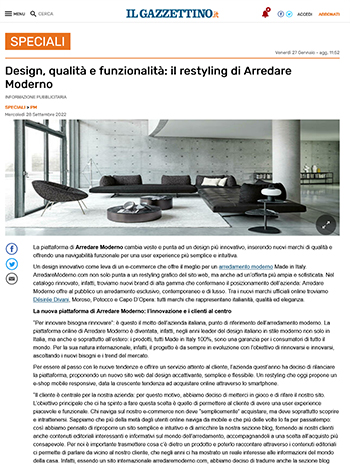 il gazzettino sobre arredare moderno