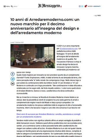 il messaggero sobre arredare moderno