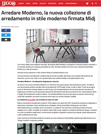il leggo sobre arredare moderno