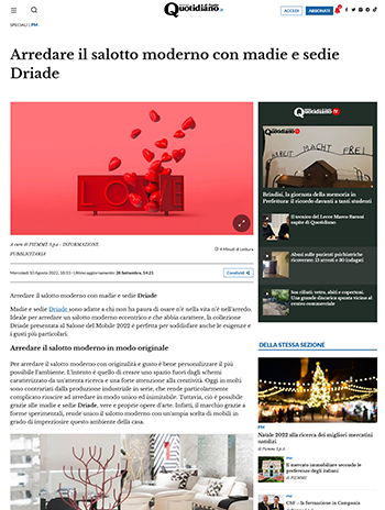 quotidiano di puglia sobre arredare moderno