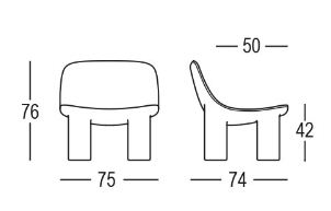 Sillón Atene Armchair Plust medidas y acabados
