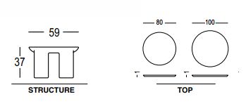 Mesita Atene Table Plust dimensiones