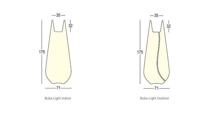 Dimensiones y medidas Maceta Buba Plust Iluminable
