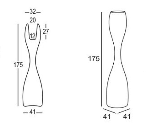 Jarrón Moai Plust h 175 dimensions