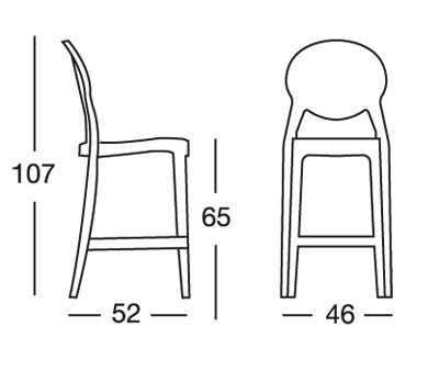 Dimensiones del Taburete Igloo Scab