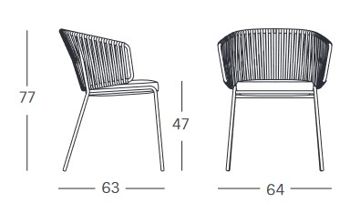 Dimensiones del Sillón Lisa Filò Nest de Scab