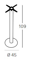 Dimensiones de la Mesa de Bar Tiffany Scab H.110