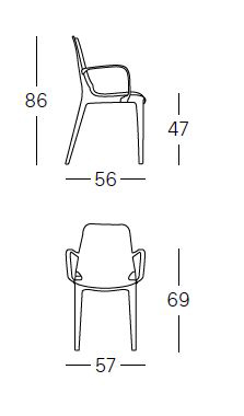 Dimensiones de la Silla Ginevra Go Green Scab