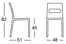 Dimensiones Silla Scab Design Sai