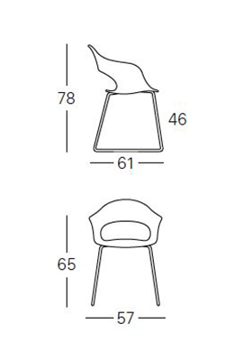 Medidas de la Silla Lady B con Base en Trineo