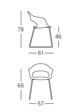 Dimensiones de la Silla Lady B Pop con Trineo