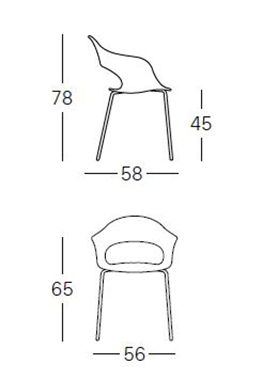 Dimensiones de la Silla Lady B de Scab