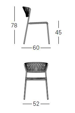Dimensiones de la Silla Lisa Filò width=