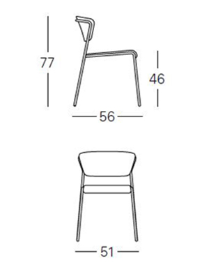 Dimensiones de la Silla Lisa Waterproof Scab