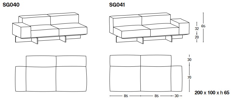 Sofá Modular Soft Glass Tonelli Design medidas