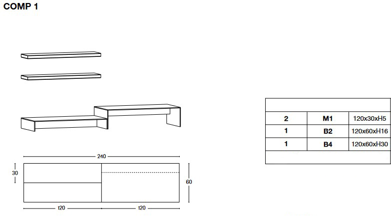 Mueble TV WG Tonelli Design medidas
