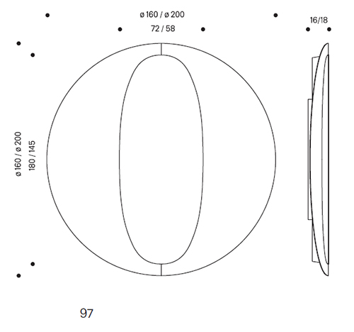 dimensiones espejo Central Round Tonelli Design
