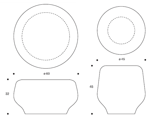 dimensiones mesita Oasis Tonelli Design