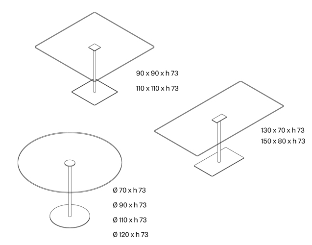 Mesa Farniente alto dimensiones