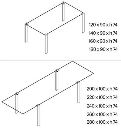 Mesa Livingstand Tonin Casa dimensiones