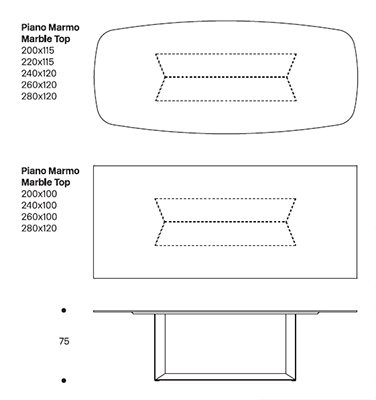 dimensiones T5 Stone Tonelli Design