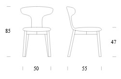 Dimensiones de la Silla Dauphine de Tonin Casa