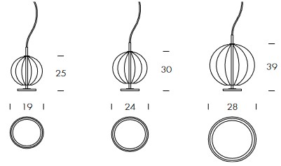 Dimensiones de la lámpara Pagoda Tonin Casa