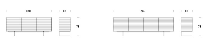 Dimensiones del Aparador Stripes Tonin Casa