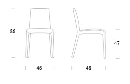 Dimensiones de la Silla Lisa Tonin Casa