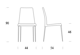 Dimensiones de la silla Spillo Tonin Casa