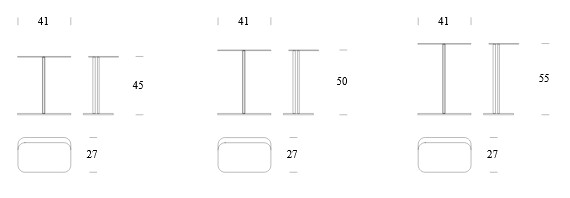 Dimensiones de la Mesa de Centro Skyline de Tonin Casa