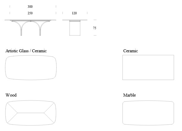 Dimensiones de Mesa Arco Tonin Casa