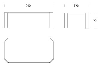 Dimensiones de la Mesa Panta Rei Tonin Casa