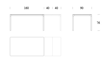 Dimensiones de la mesa Zeno de Tonin Casa