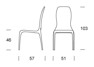 Silla Lisetta Tonin Casa dimensiones