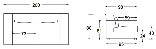 Dimensiones Sofá Newport Twils