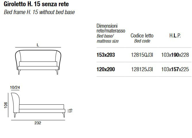Dimensiones de la cama Carnaby Twils de una plaza y media