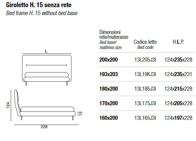 Dimensiones de la Cama De-Light Twils Matrimonial