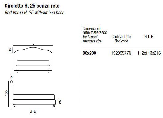 Cama Medea Twils Individual - Dimensiones